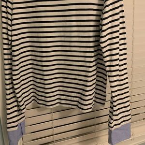 Boat neck stripped long sleeve shirt